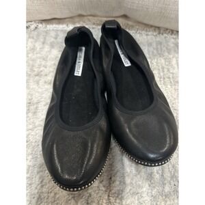Chelsea & Violet Black Ballet Flat Shoes Leather Upper Comfort Chic Womens Sz 7